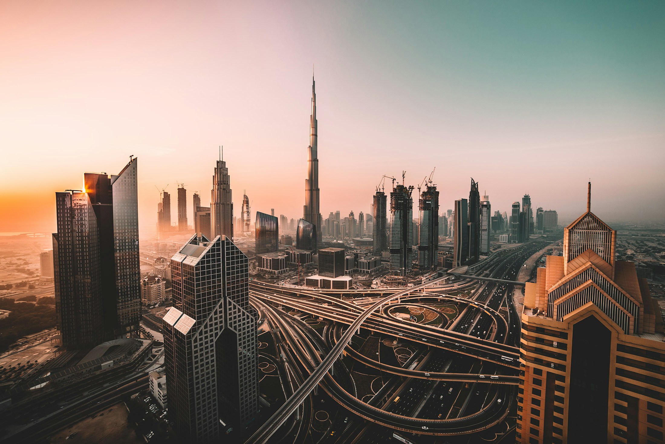 Dubai skyline overlooking the city